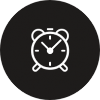 Black icon of a clock